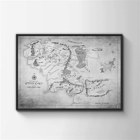 Lord of the Rings Map Digital Download Lotr Wall Art Lord of - Etsy