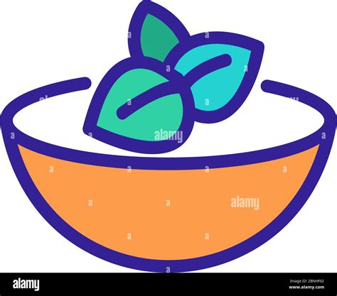 Bowl Of Oregano Icon Vector Outline Illustration Stock Vector Image