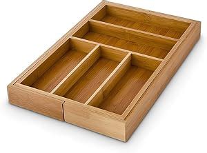 Amazon Relaxdays Bamboo Kitchen Drawer Organizer Extendible