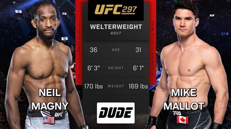 NEIL MAGNY Vs MIKE MALOTT UFC 297 Ai Prediction Full Fight YouTube