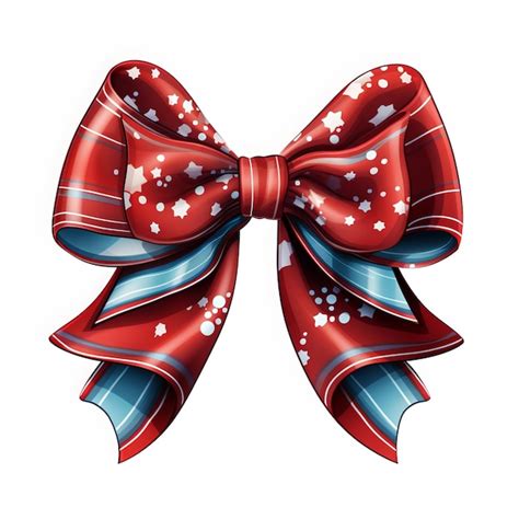 Premium Ai Image Red Bow With Snowflakes Isolated On White Background