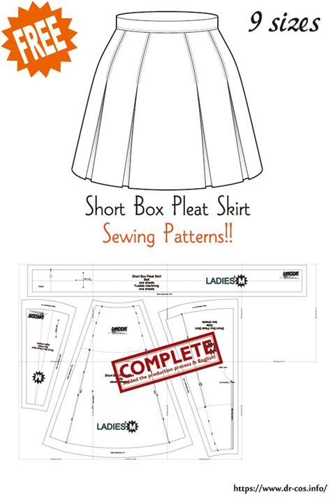 Short Box Pleat Skirt Free Sewing Patterns Sewing Patterns Free Skirt