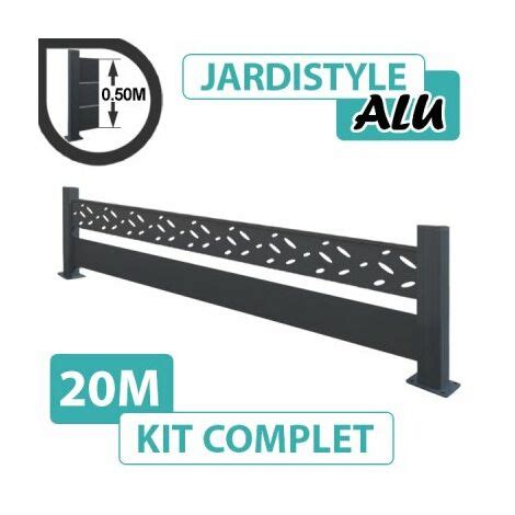 Kit Clôture Aluminium Gris Anthracite 20M Claire voie Design Sur