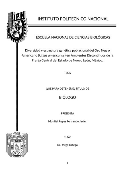 Pdf Diversidad Y Estructura Gen Tica Poblacional Del Oso Negro