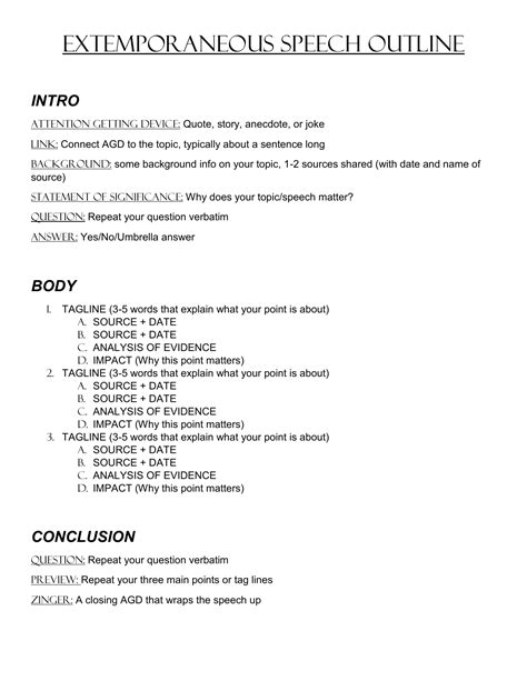 Extemporaneous Speech Outline