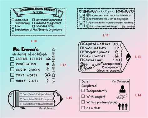 Personalized Stamps Checklist Teacher Stamps Self Inking Etsy