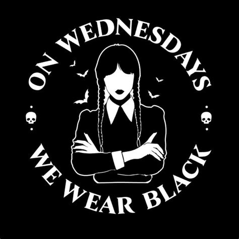 On Wednesdays We Wear Black SVG PNG Cut File Cricut Cutting Clipart