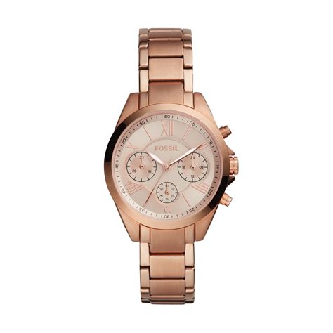 Fossil Outlet Womens Modern Courier Midsize Chronograph Rose Gold