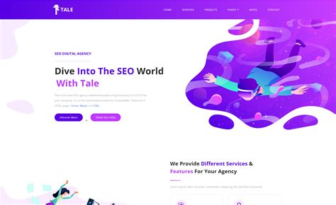 Tale Free Bootstrap Seo Agency Website Template