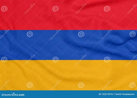 Bandera De Armenia En Tela Texturizada S Mbolo Patri Tico Foto De