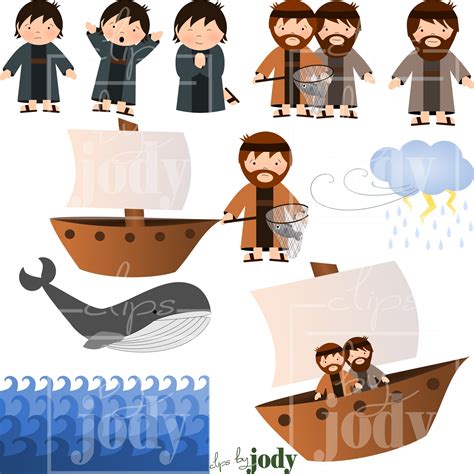 Jonah, Old Testament Clip Art, Bible Clip Art, PNG Files, Jonah 1-3 - Etsy