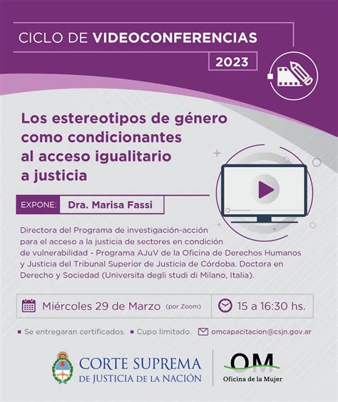 Videoconferencia ” Los Estereotipos De Género Como Condicionantes Al Acceso Igualitario A