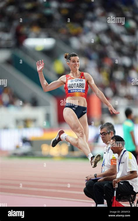 Alina Rotaru In The Long Jump At The Doha 2019 World Athletics