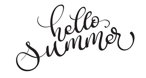 Hello Summer Vector Text On White Background Calligraphy Lettering