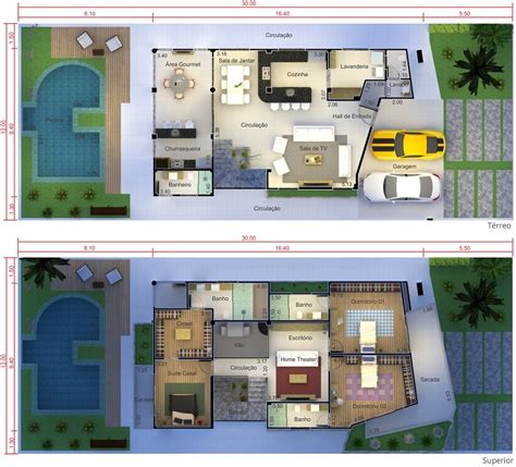 Plano Contempor Nea Con Suites Plano Para Terreno X House