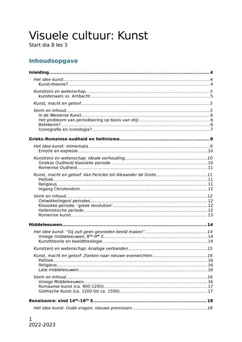 Visuele Cultuur Samenvatting Obv Slides En Lessen Visuele Cultuur