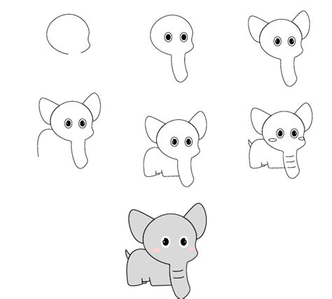 Comment Dessiner Dessiner Un éléphant Simple 1 Dessin Facile