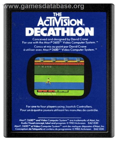 The Activision Decathlon Atari 2600 Artwork Cartridge