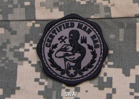 CERTIFIED MAN BAG - SWAT - TACTICAL BADGE MORALE PVC VELCRO MILITARY P ...