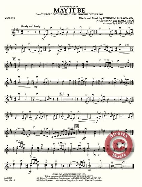 Sheet Music With The Words May It Be