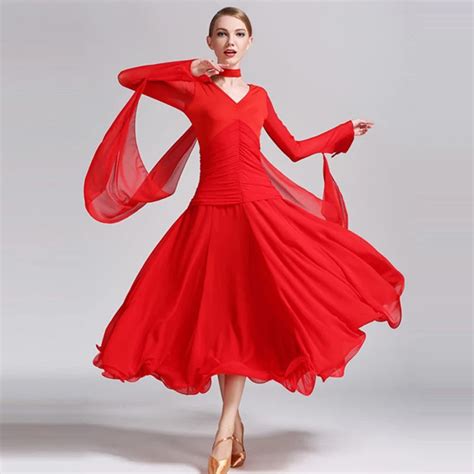 red black standard dance dress dance ballroom costume woman foxtrot ...