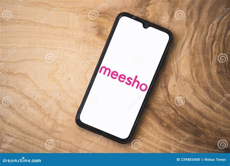 Meesho Application On Smartphone Top Angle Shot Editorial Stock Photo