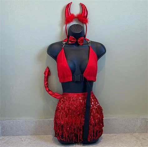 Red Devil Outfit Devil Costume Halloween Outfit Halloween - Etsy