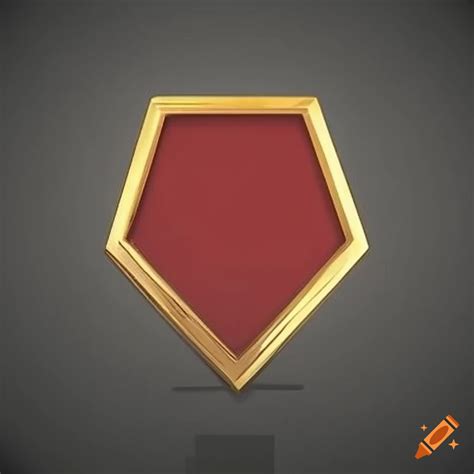 Bold Red And Gold Pentagon Emblem For Logos And Branding On Craiyon