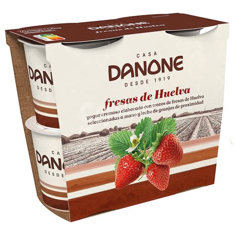 Danone Yogur Cremoso Con Fresas De Huelva Edición 1919 Danone Pack 4 X