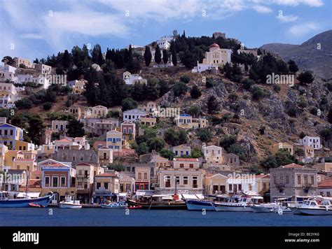 Symi, harbour, Greece Stock Photo - Alamy