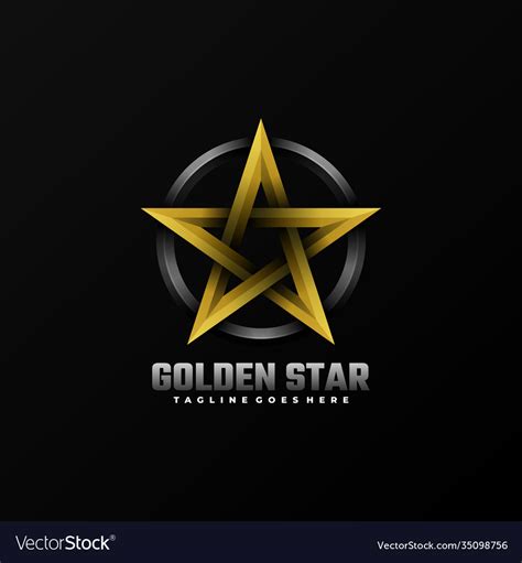 Logo golden star gradient colorful style Vector Image