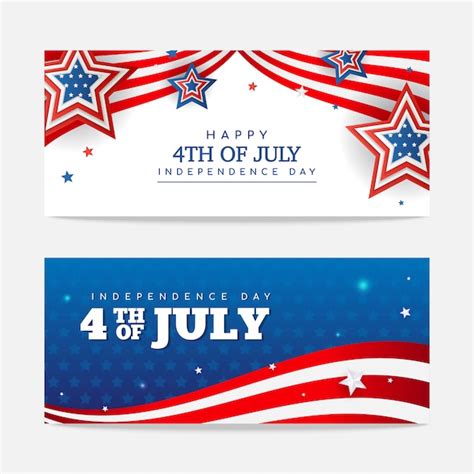 Premium Vector Happy Th Of July Banner Set Vector Design