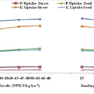 Effects Of Fertility Levels And Seeding Rates On Nutrient Uptake Mg Kg