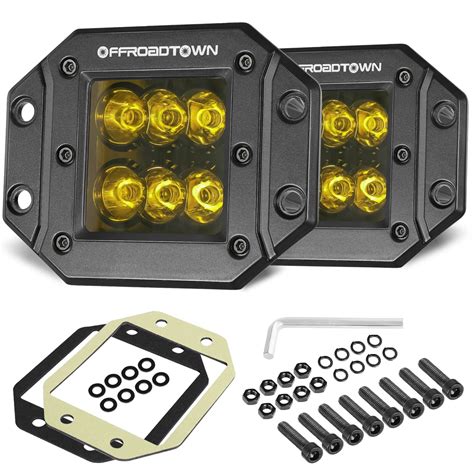 Flush Mount Led Pods Yellow Offroadtown 5 120w Cree Led Driving