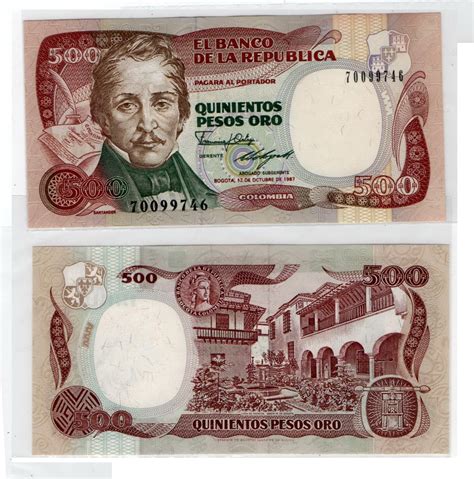 Colombia 431 500 Pesos Oro Pages World Paper Money