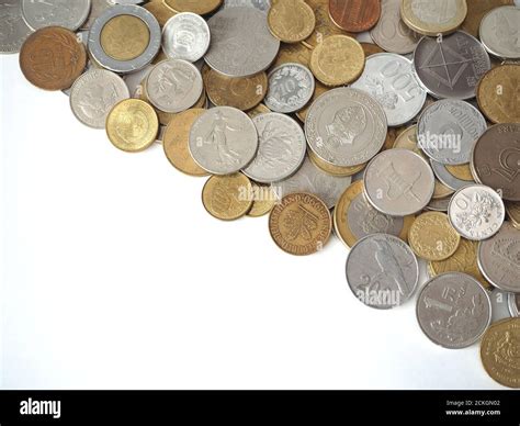 Coins from around the world. International currency Stock Photo - Alamy