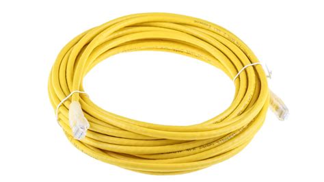 Rs Pro Cat6 Male Rj45 To Male Rj45 Ethernet Cable U Utp Yellow Pvc Sheath 10m Rs