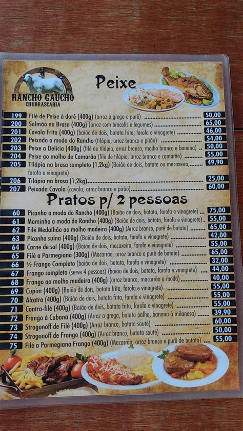 Menu Em Rancho Gaucho Pub Bar Fortaleza Rua Benjamim Brasil