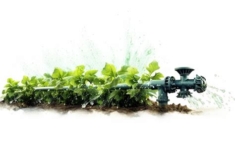 Premium Photo | Watering plants on white background with water drops ...