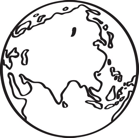 Freehand Drawing World Map Sketch On Globe Png