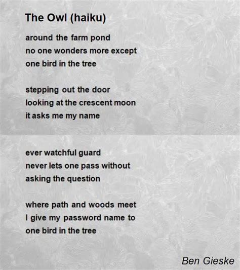 Owl Poems