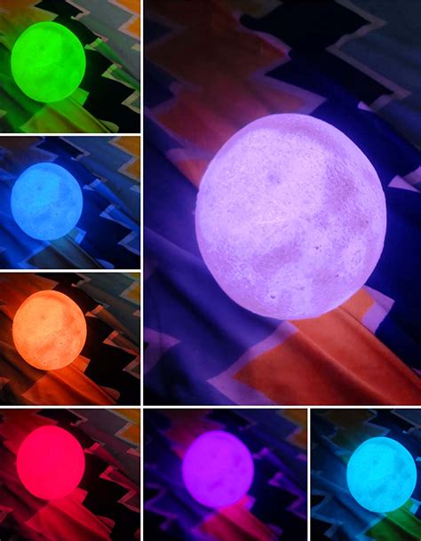 3D Moon Lamp 7 Colour Changeable Sensor Moon Night Lamp