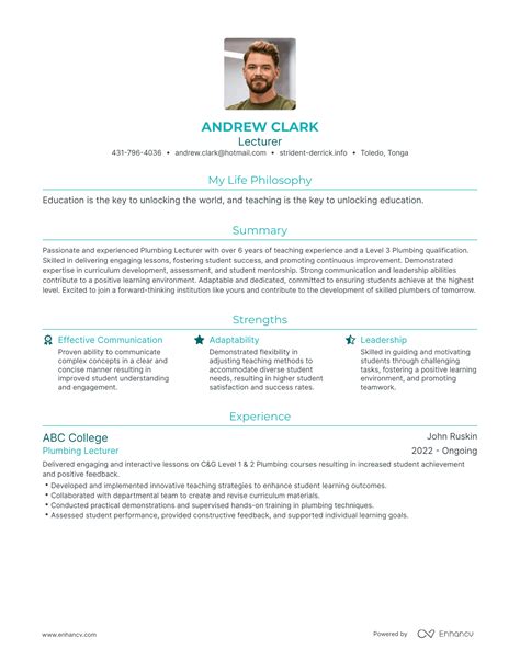 Lecturer Resume Examples How To Guide For