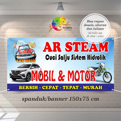 Jual Spanduk Banner Cuci Motor Mobil Cuci Saju Hidrolik Free Desain