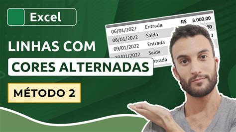 Como Formatar Linhas Cores Alternadas No Excel M Todo