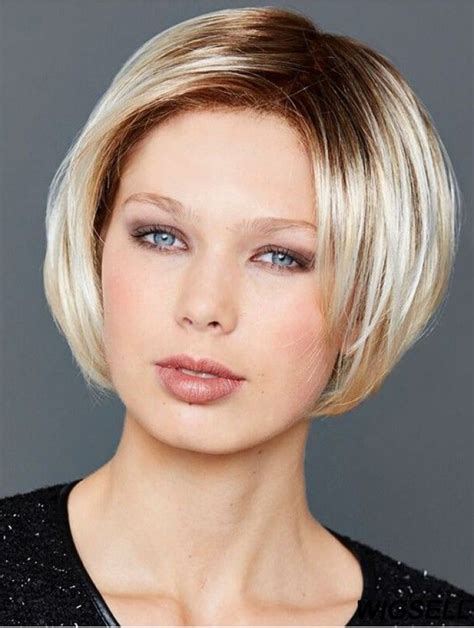 Chin Length Straight Bobs Blonde Hairstyles 100 Hand Tied Wigs