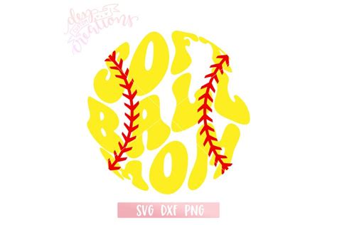 Softball Mom Svg In The Shape Of A Softball