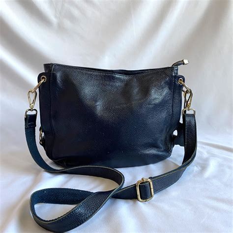 Carlo Rino Dark Blue Leather Sling Bag Women S Fashion Bags Wallets