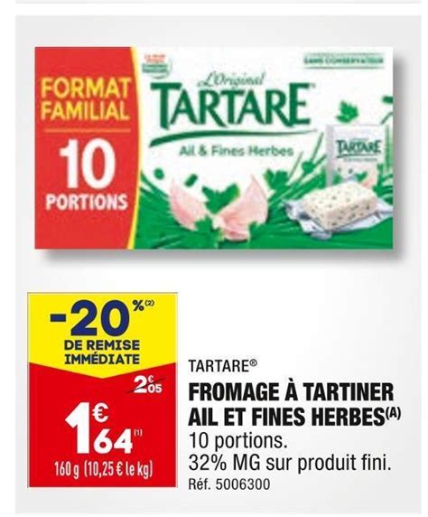 Promo Tartare fromage à tartiner ail et fines herbes chez ALDI