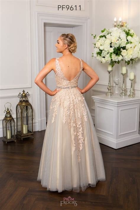 PF Nude Silver Prom Evening Dress Dot S Frocks